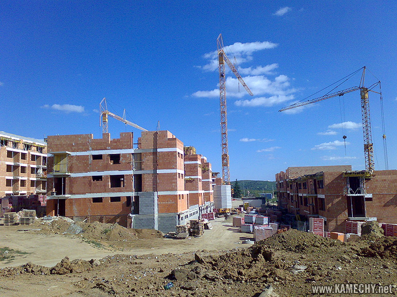 Aktuální stav stavby Kamechy I (etapa 2.) dne 15. 9. 2008